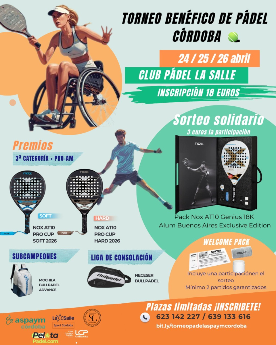 TORNEO BENÉFICO DE PÁDEL del 24 al 26 abril 
